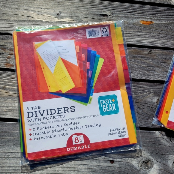 Pen+Gear 8 Tab Dividers w/Pockets - Picture 3 of 7